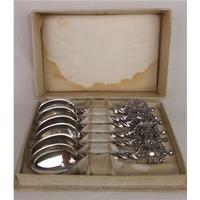 Antique Kings Cross 40Gr Silver Plate Boxed Dessert Spoons