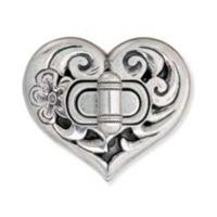 Antique Silver Plate Heart Bag Clasp