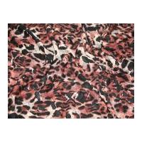 Animal Print Slash Stretch Jersey Dress Fabric Pink & Black