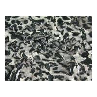 Animal Print Slash Stretch Jersey Dress Fabric Cream & Black