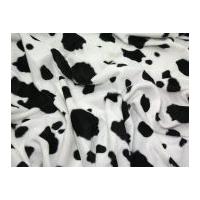 Animal Print Polyester Velboa Fabric Black/White Cow