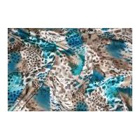 animal print stretch cotton spanish dress fabric turquoise