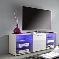 Anderson Modern LCD TV Stand In White Gloss Fronts And LED