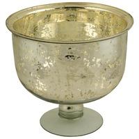 Antiqued Silvered Glass Fruit Bowl