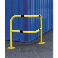 ANGLED CORNER SAFETY BARRIER ON BASE PLATES - H1200XL800XW800MM - ZINC PRIMED, FINISHED RAL 1021