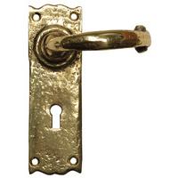 Antique Cast Brass Range Keyhole Door Handle Set 152x47mm 2451
