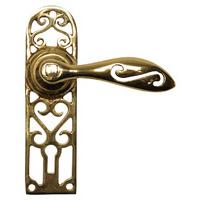 Antique Cast Brass Range Keyhole Door Handle Set 2561