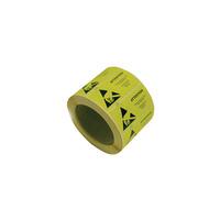 Antistat 055-0068 Yellow ESD Caution Labels 16 x 38mm Roll Of 1000