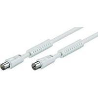 Antennas Cable [1x Belling-Lee/IEC plug 75? - 1x Belling-Lee/IEC socket 75?] 2.50 m 85 dB incl. ferrite core White Gooba