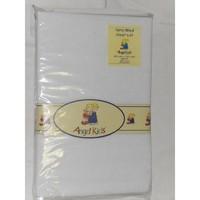 angel kids cot sheet terry fitted white