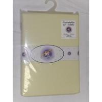 angel kids cot sheets flannelette lemon 2 pack