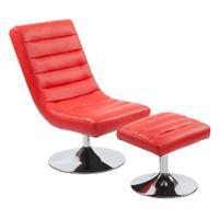 Angel Chair and Footstool in Red