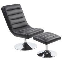 Angel Chair and Footstool in Black