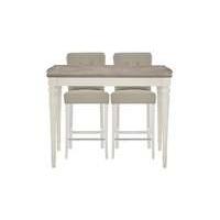 annecy bar table with 2 leather roll back bar stools