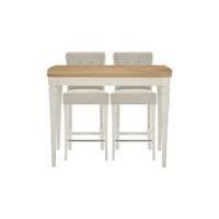 Annecy Bar Table with 2 Fabric Roll Back Bar Stools