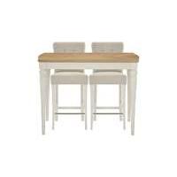 annecy bar table with 2 fabric roll back bar stools