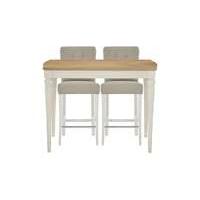 Annecy Bar Table with 2 Leather Roll Back Bar Stools
