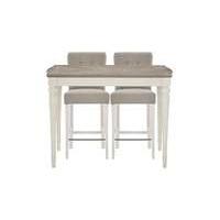 Annecy Bar Table with 2 Fabric Roll Back Bar Stools