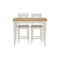 Annecy Bar Table with 2 Leather Cross Back Bar Stools