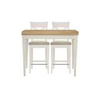 Annecy Bar Table with 2 Fabric Cross Back Bar Stools