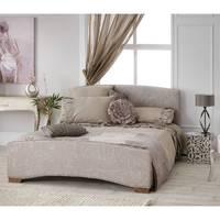 anastasia double fabric bed pearl walnut feet