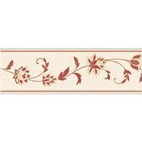Annabell Cream & Red Floral Border