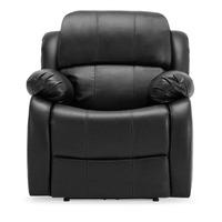 Anton Reclining Leather Armchair Black