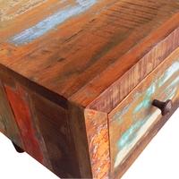 antique style reclaimed wood coffee table curved edge