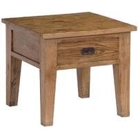 Antiqued Oak End Table With Drawer