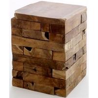 Ancient Mariner Reclaimed Wood Square Block Stool