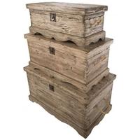 Ancient mariner Vintage Weathered Pine Set of 3 Chest