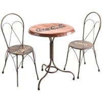 ancient mariner vintage metal round bistro table with 2 bistro chairs