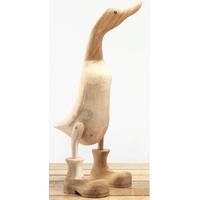 Ancient Mariner Natural Wooden Duck with Boots