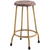 Ancient Mariner Vintage Small Metal and Wood Round Stool