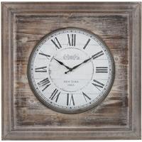 antique grey fir wood square wall clock