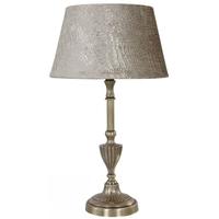 antique brass small candlestick table lamp with 10inch cream crocodile ...