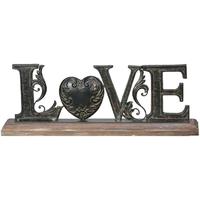 Antiqued Love Heart Motto Stand