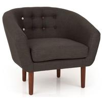 anja dark grey fabric tub chair