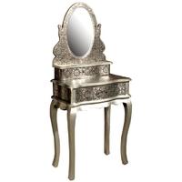 Antiqued Silver Dressing Table - 2 Drawers
