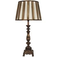 Antique Bronze Polyresin Classic Table Lamp with 17inch Bronze and Gold Shade