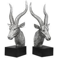 Antique Silver Antelope Bookend (Pair)