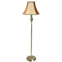 Antique Brass Floor Lamp with 18 inch Gold Octagonal Shade
