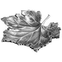 Antique Silver Plated Tray Maple Leaf