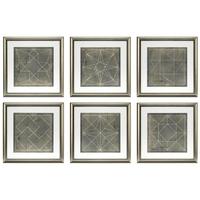 antique look frame prints geometric blueprints set of 6