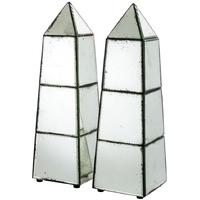 antique mirror glass small obelisk venice set of 2