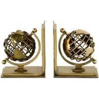 Antique Brass Bookend Globe (Set of 2)