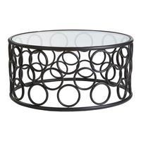 Antalya Round Coffee Table, Black/Clear