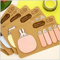 Animal 2 Shapes Kraft Paper Self-Stick Note(Random Color)