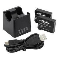 ansmann action cam charger 2 batteries for gopro hero 4