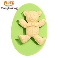 animal mould teddy bear bow fondant silicone molds for cake decorating ...